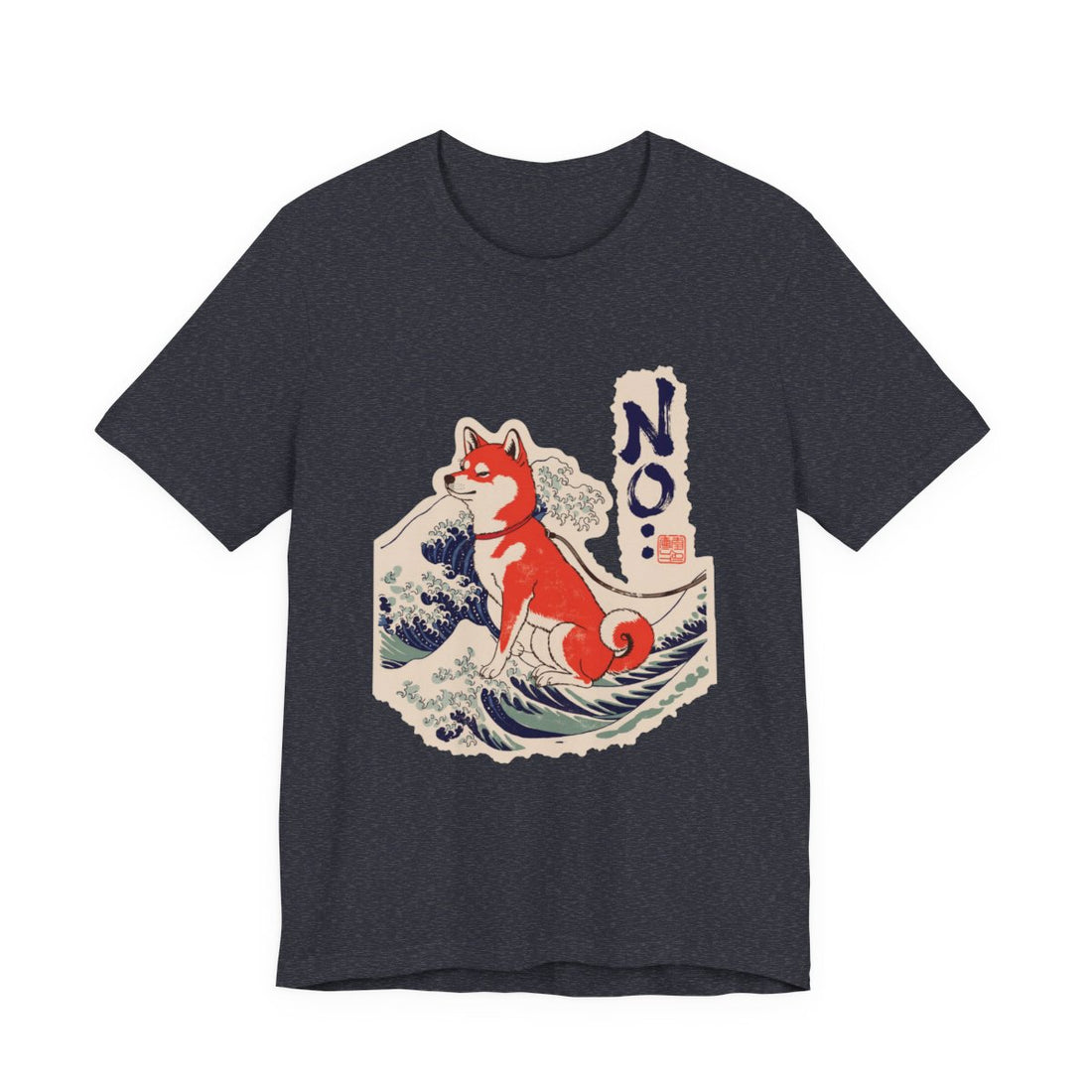 Heather Navy — Front | Shiba Inu 'No.' Tee