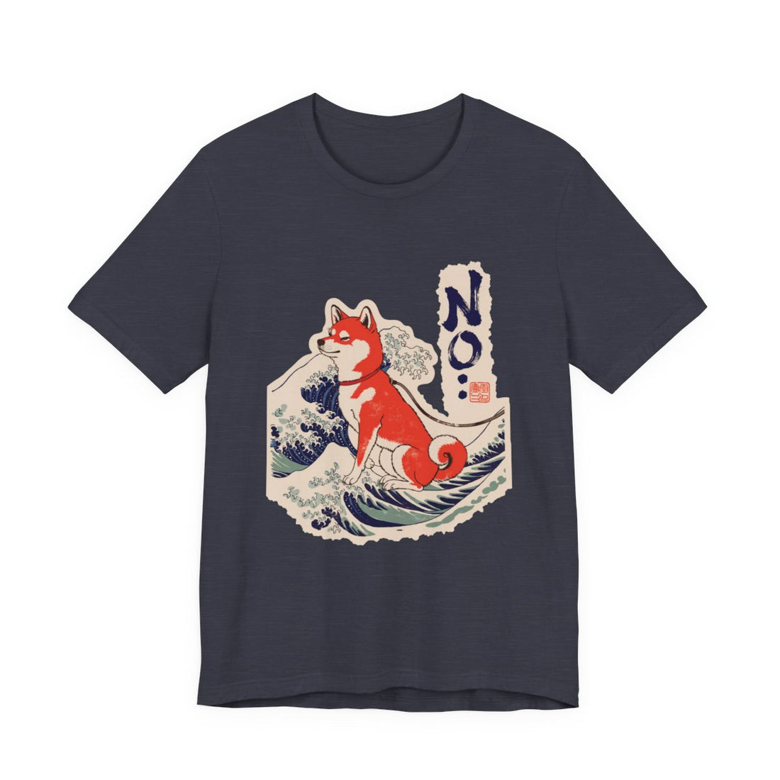 Heather Midnight Navy — Front | Shiba Inu 'No.' Tee