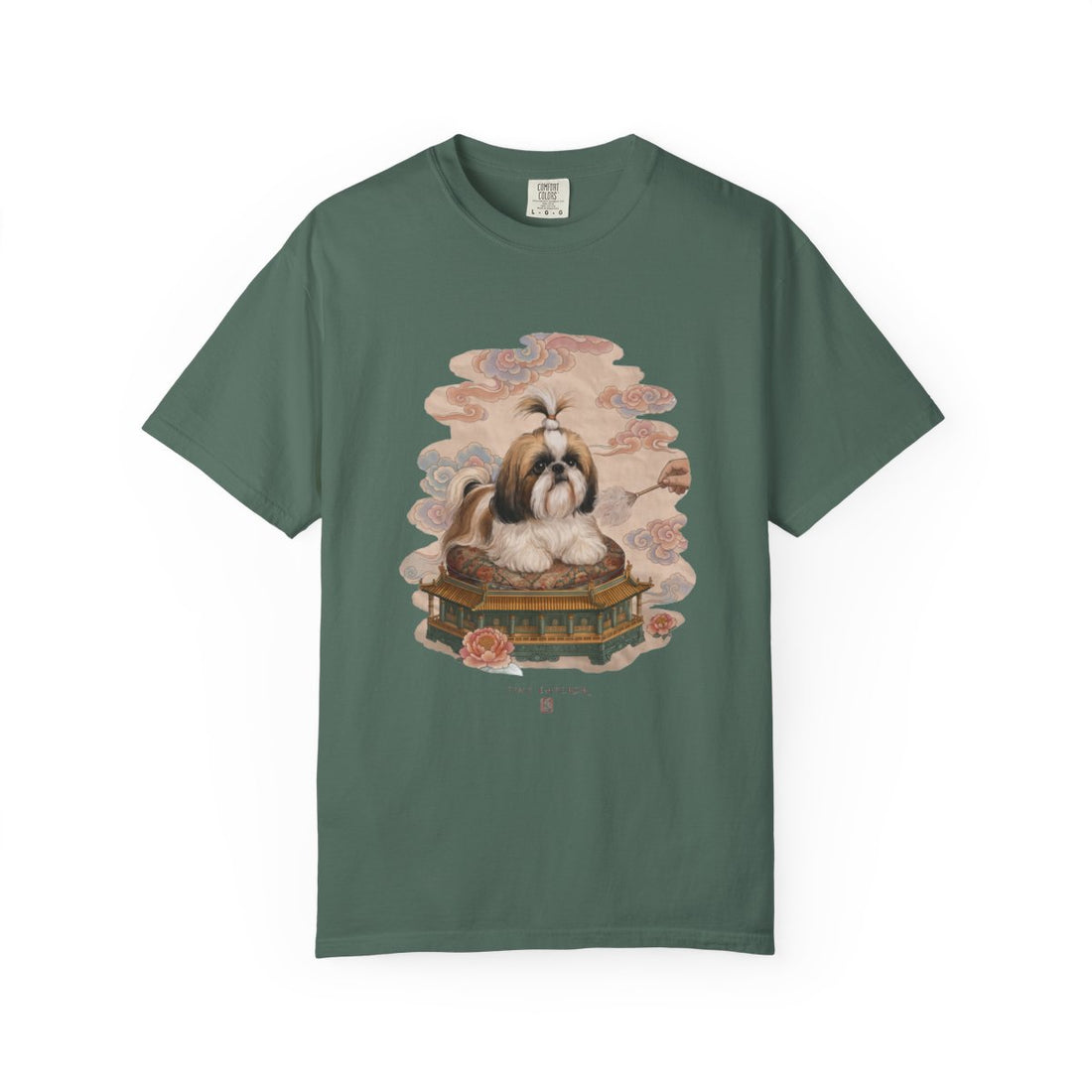 Blue Spruce — Front | Shih Tzu 'Tiny Emperor' Garment-Dyed Tee
