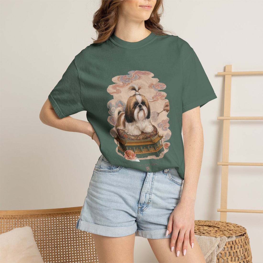 Blue Spruce — Lifestyle | Shih Tzu 'Tiny Emperor' Garment-Dyed Tee