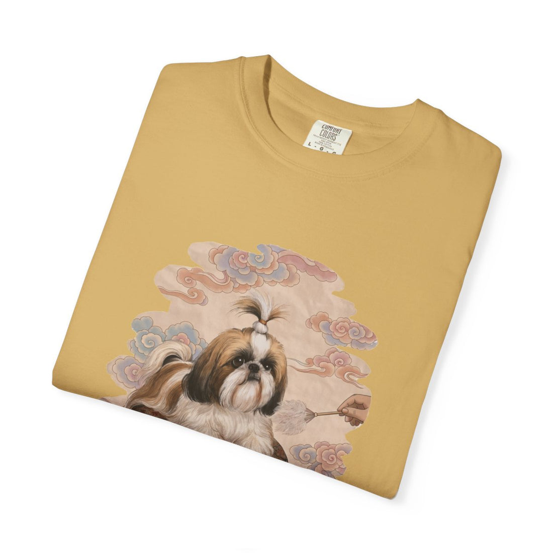 Mustard — Folded | Shih Tzu 'Tiny Emperor' Garment-Dyed Tee