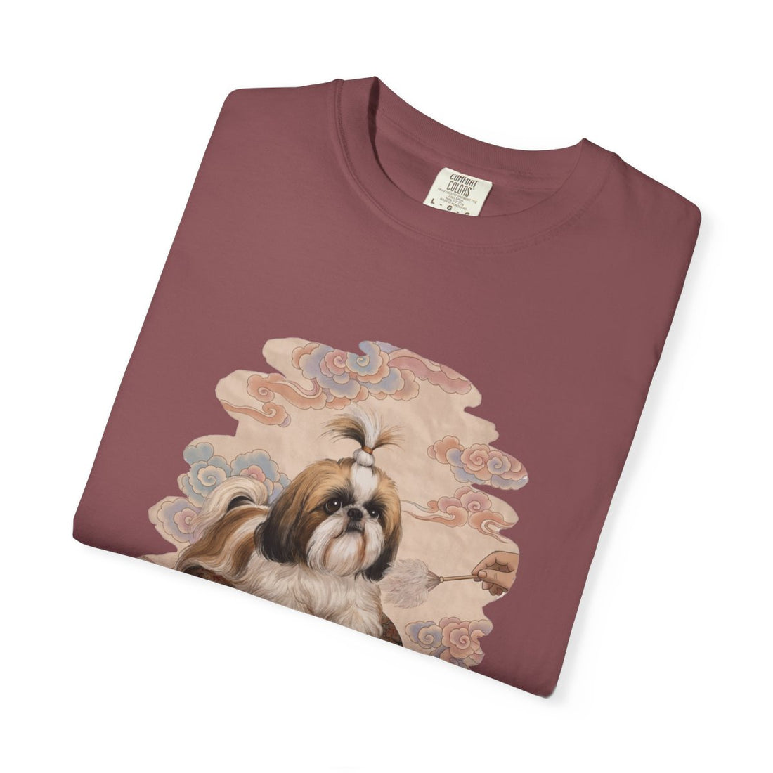 Brick — Folded | Shih Tzu 'Tiny Emperor' Garment-Dyed Tee