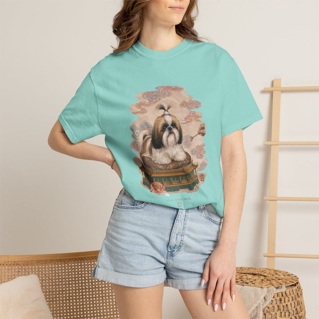 Chalky Mint — Lifestyle | Shih Tzu 'Tiny Emperor' Garment-Dyed Tee