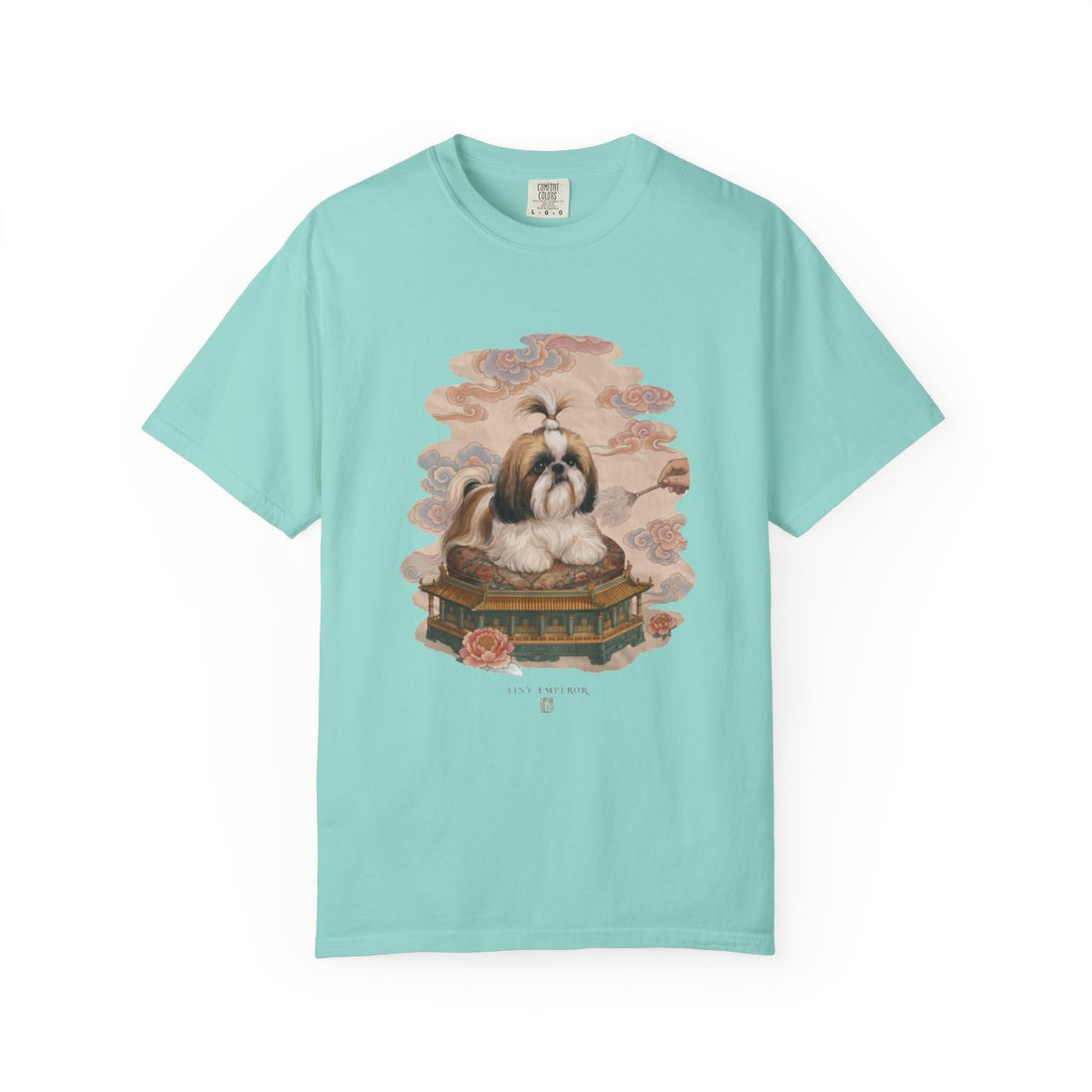 Chalky Mint — Front | Shih Tzu 'Tiny Emperor' Garment-Dyed Tee