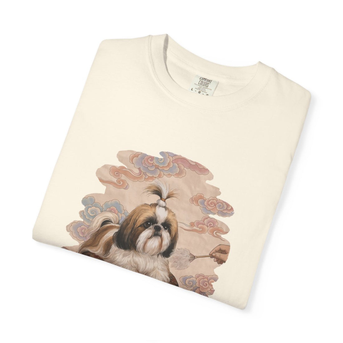 Ivory — Folded | Shih Tzu 'Tiny Emperor' Garment-Dyed Tee