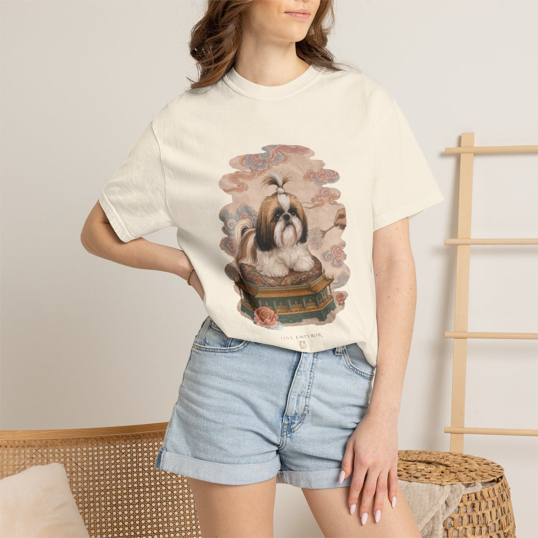 Ivory — Lifestyle | Shih Tzu 'Tiny Emperor' Garment-Dyed Tee