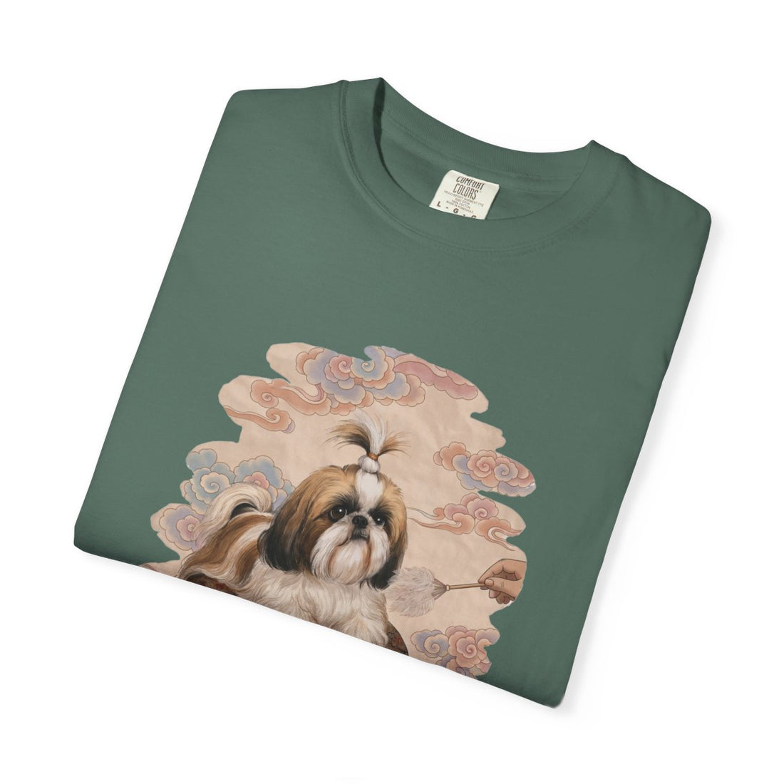 Blue Spruce — Folded | Shih Tzu 'Tiny Emperor' Garment-Dyed Tee