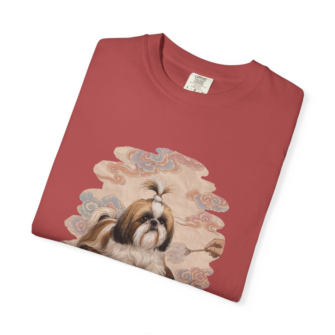 Crimson — Folded | Shih Tzu 'Tiny Emperor' Garment-Dyed Tee