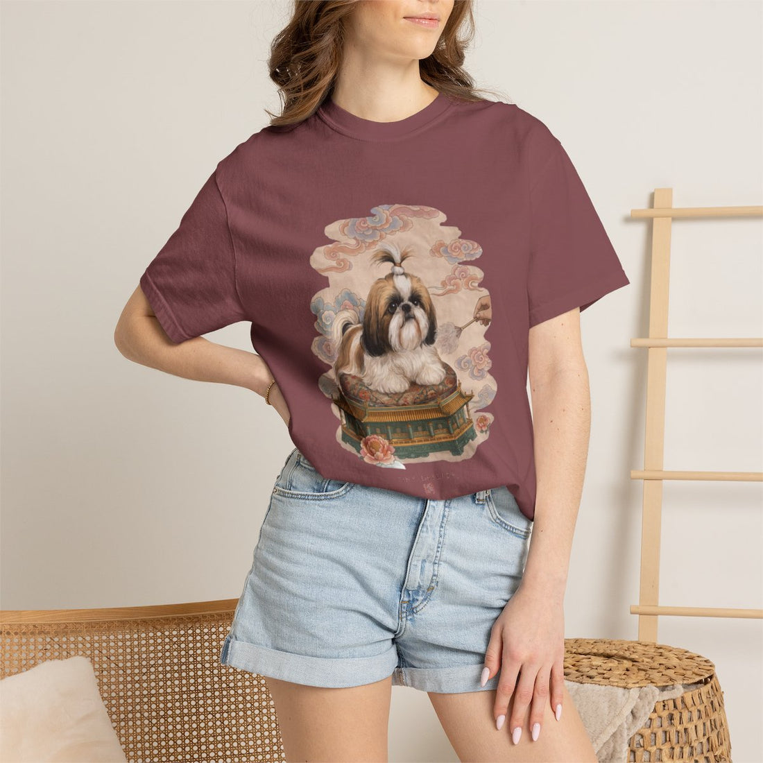 Brick — Lifestyle | Shih Tzu 'Tiny Emperor' Garment-Dyed Tee