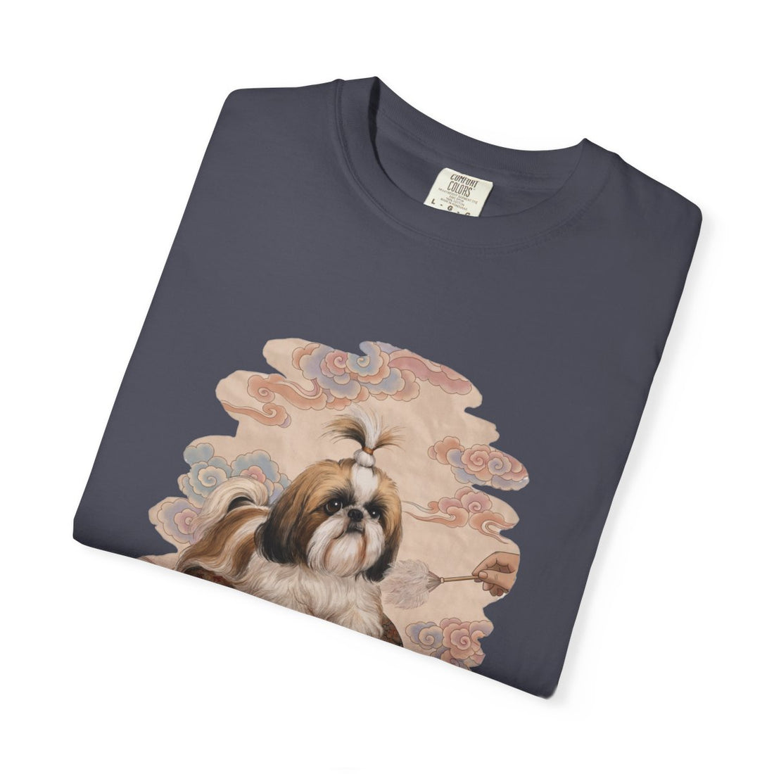 Navy — Folded | Shih Tzu 'Tiny Emperor' Garment-Dyed Tee