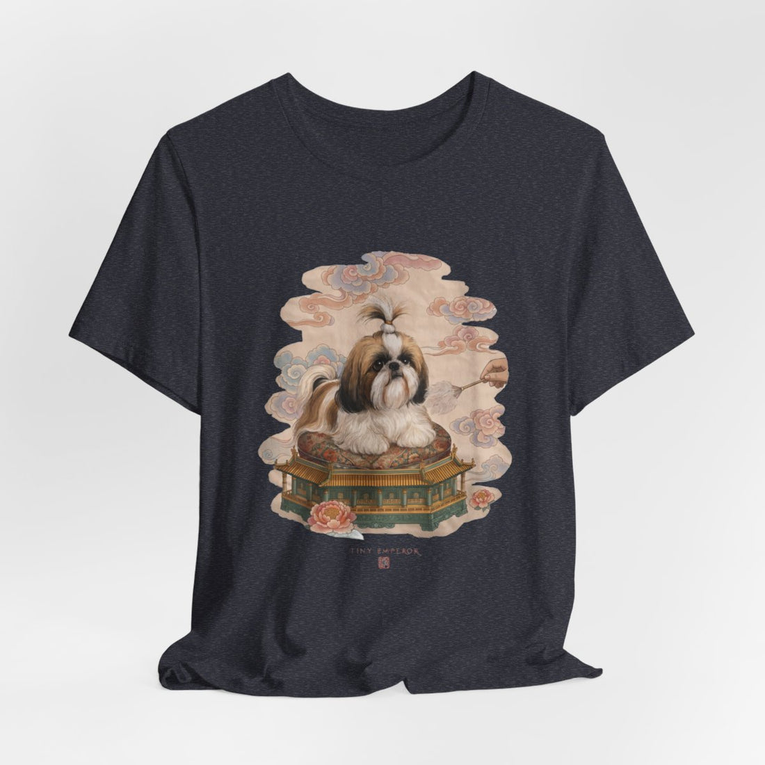 Heather Navy — Hanging | Shih Tzu 'Tiny Emperor' Tee