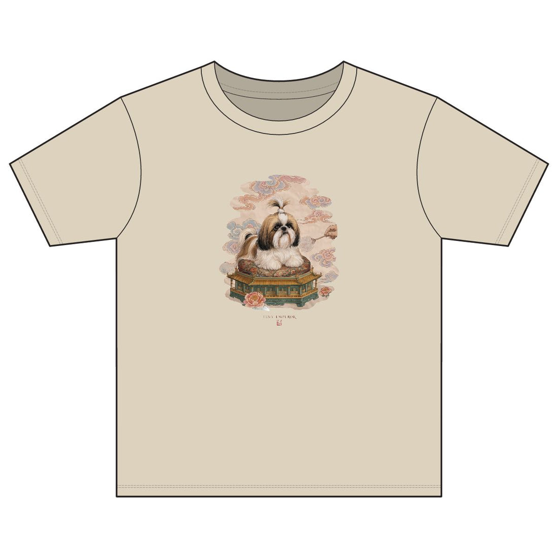 Sand — Front | Shih Tzu 'Tiny Emperor' Youth Tee