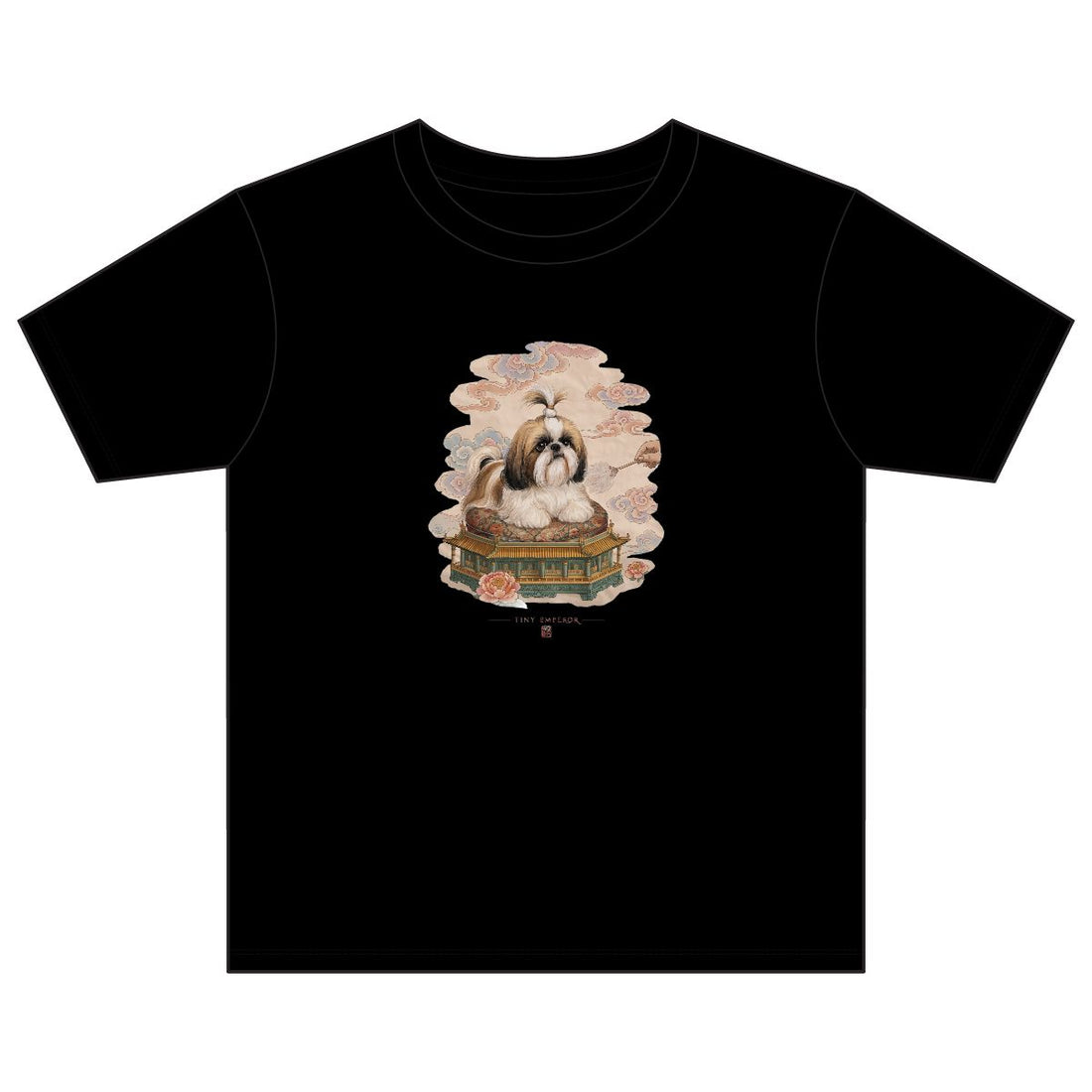 Black — Front | Shih Tzu 'Tiny Emperor' Youth Tee