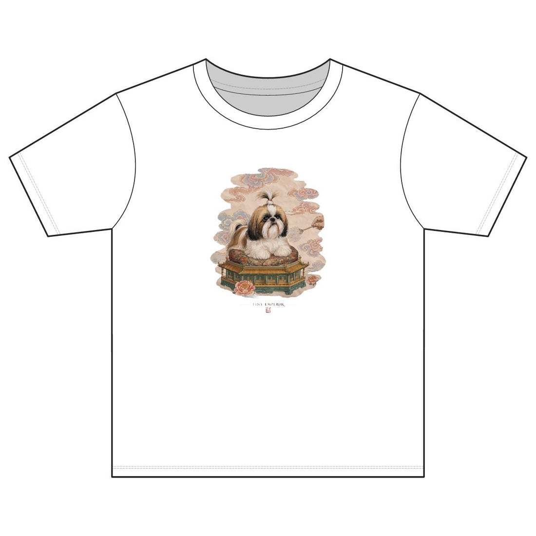White — Front | Shih Tzu 'Tiny Emperor' Youth Tee