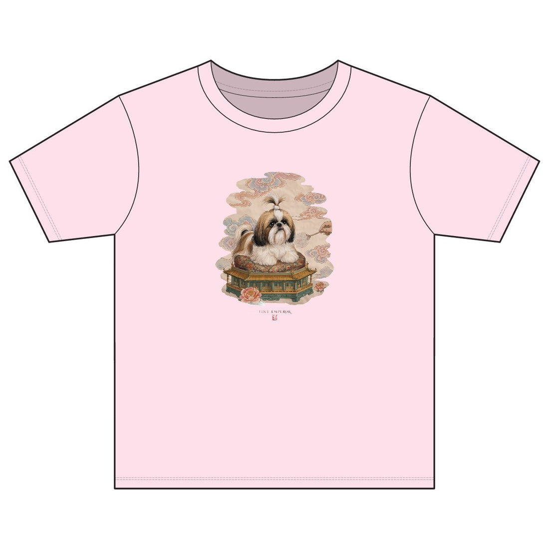 Light Pink — Front | Shih Tzu 'Tiny Emperor' Youth Tee