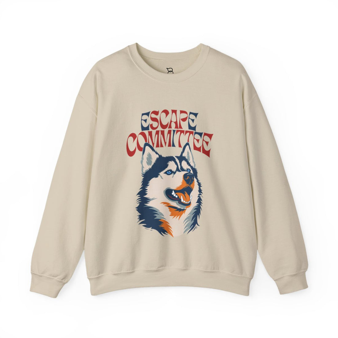 Sand — Front | Siberian Husky Escape Committee Crewneck