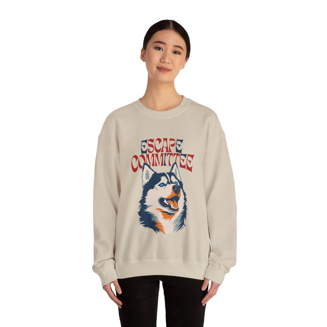 Sand — Lifestyle | Siberian Husky Escape Committee Crewneck