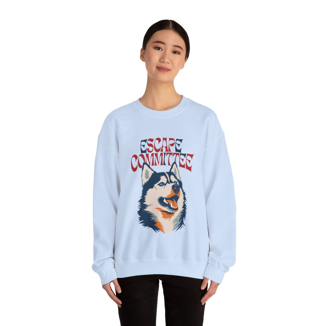 Light Blue — Lifestyle | Siberian Husky Escape Committee Crewneck
