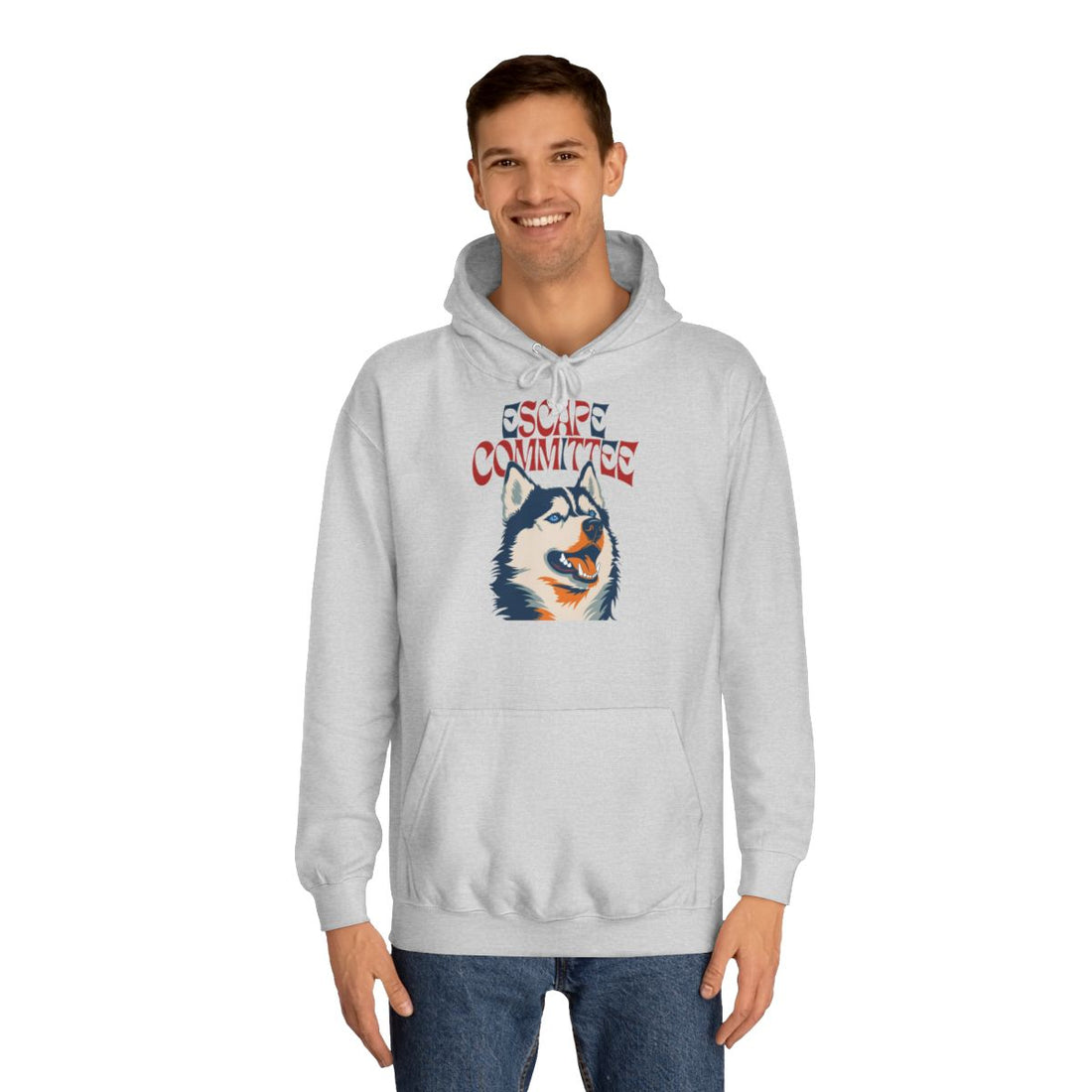 Heather Grey — Lifestyle | Siberian Husky Escape Committee Hoodie