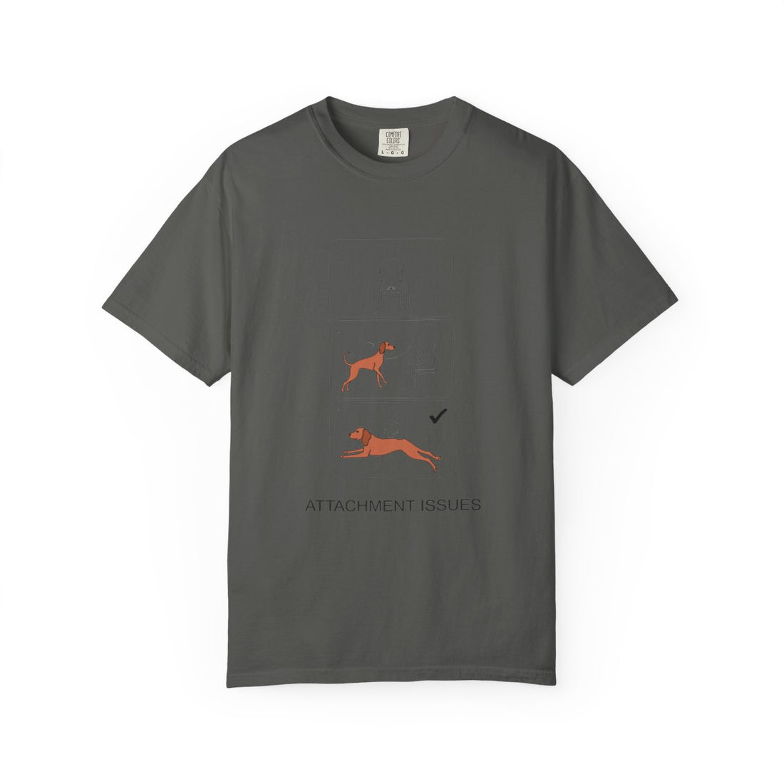 Pepper — Front | Vizsla 'Attachment Issues' Garment-Dyed Tee