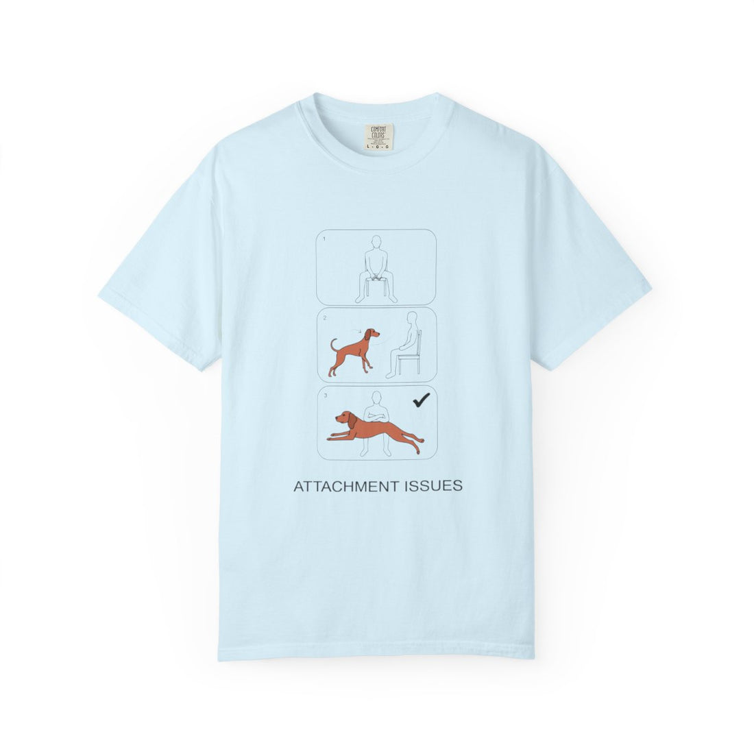 Chambray — Front | Vizsla 'Attachment Issues' Garment-Dyed Tee