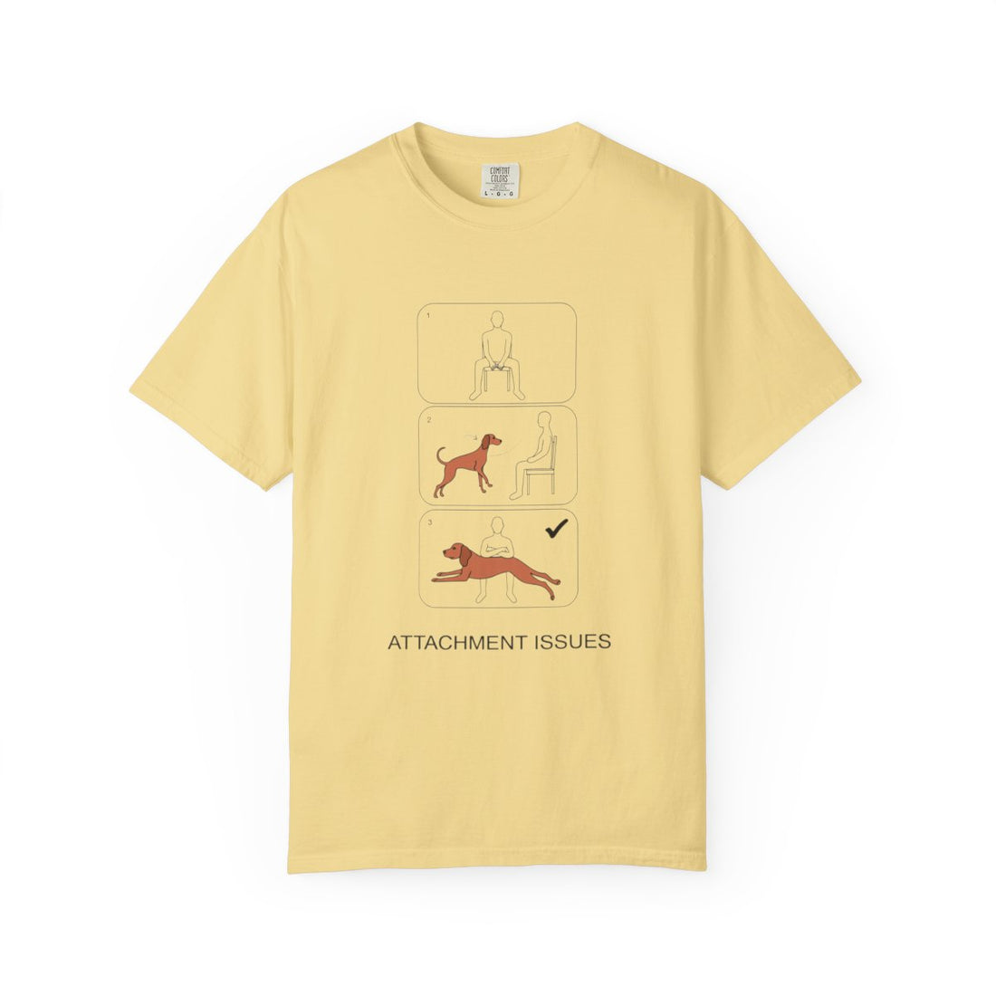 Butter — Front | Vizsla 'Attachment Issues' Garment-Dyed Tee