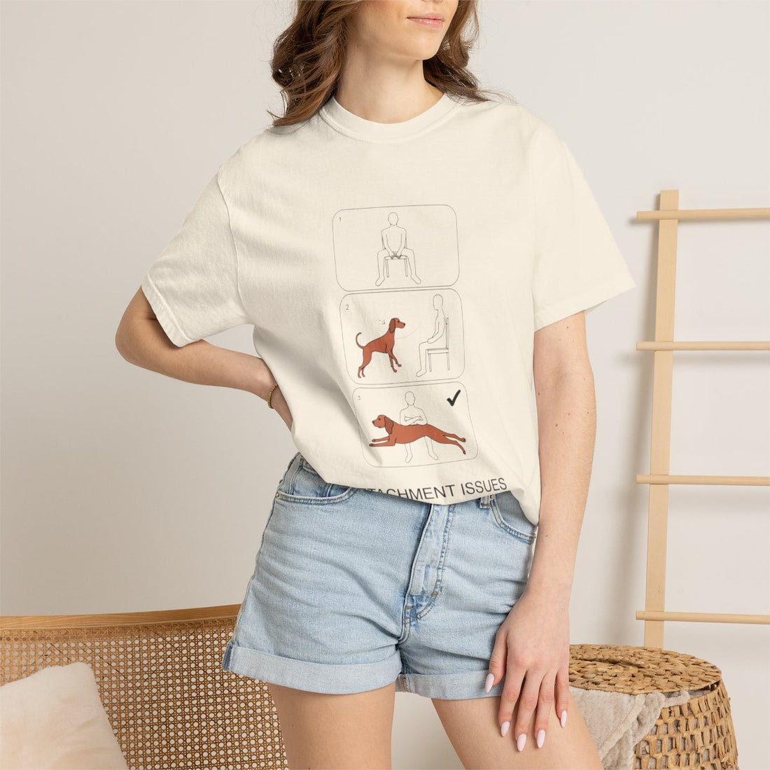 Ivory — Lifestyle | Vizsla 'Attachment Issues' Garment-Dyed Tee