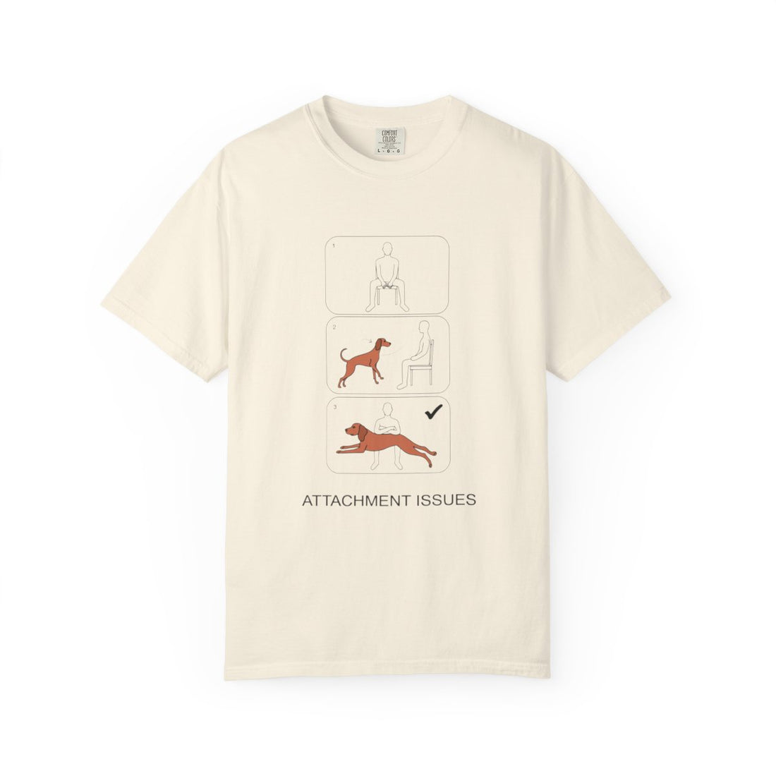 Ivory — Front | Vizsla 'Attachment Issues' Garment-Dyed Tee