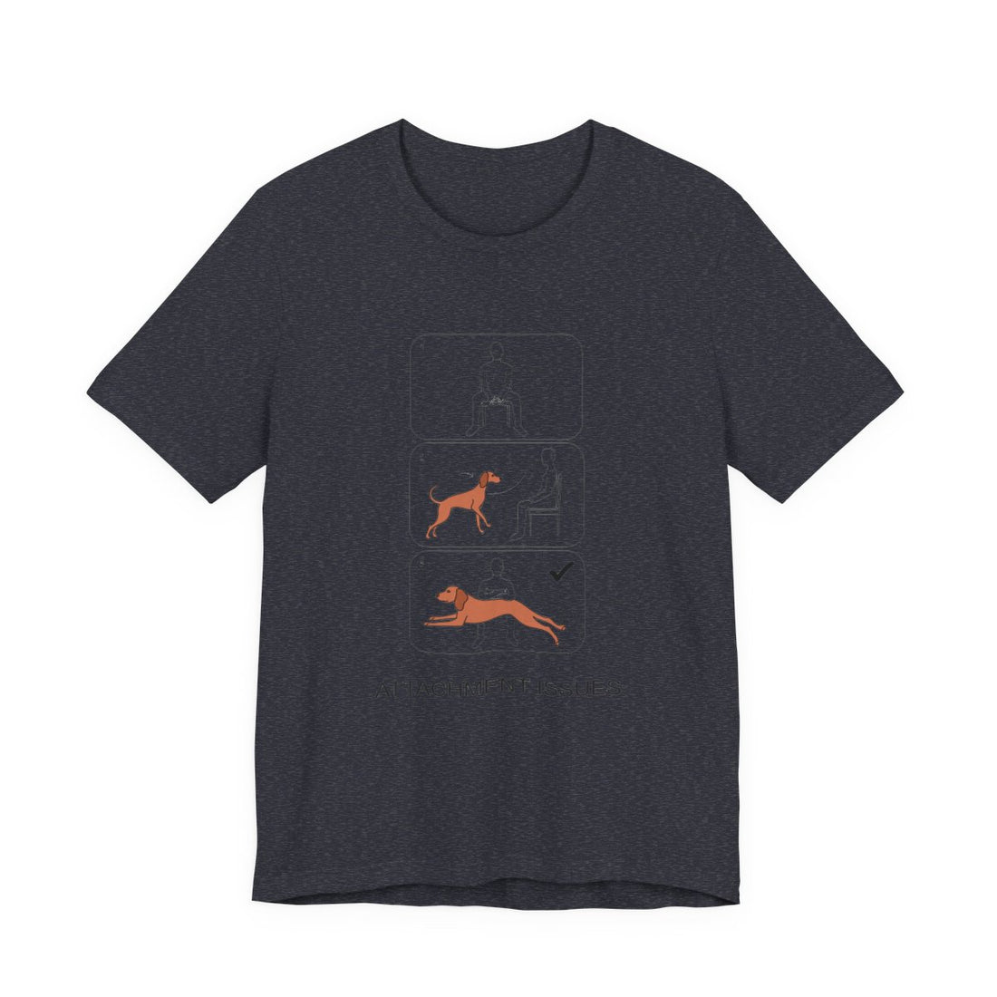 Heather Navy — Front | Vizsla 'Attachment Issues' Tee