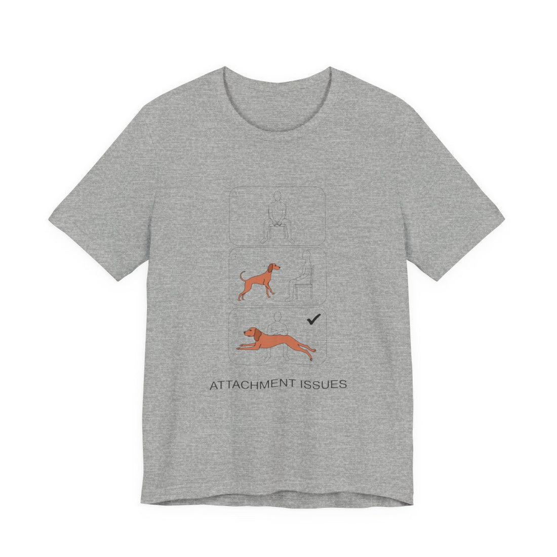 Athletic Heather — Front | Vizsla 'Attachment Issues' Tee