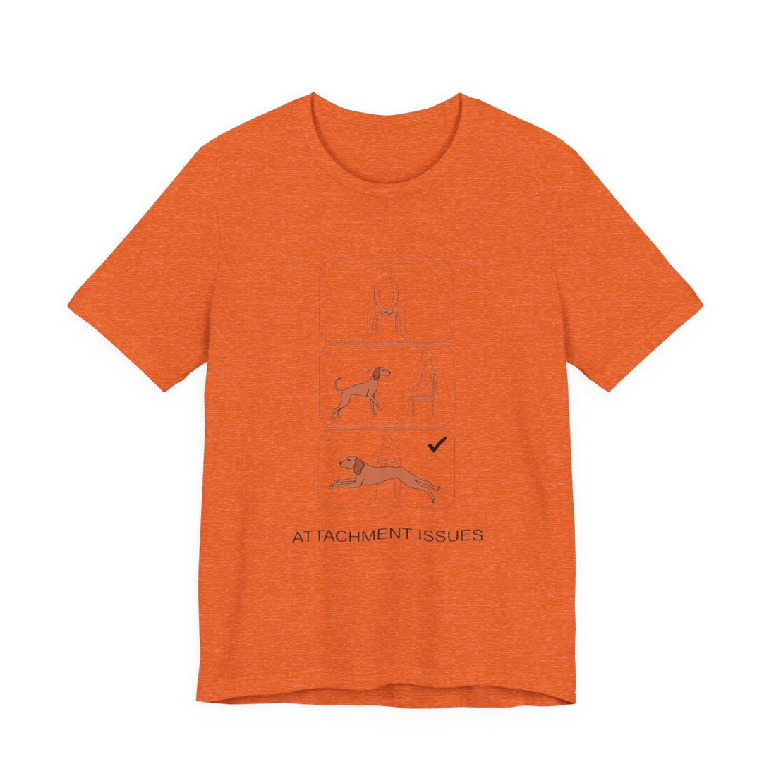 Heather Orange — Front | Vizsla 'Attachment Issues' Tee