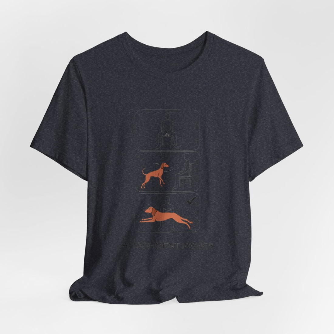 Heather Navy — Hanging | Vizsla 'Attachment Issues' Tee