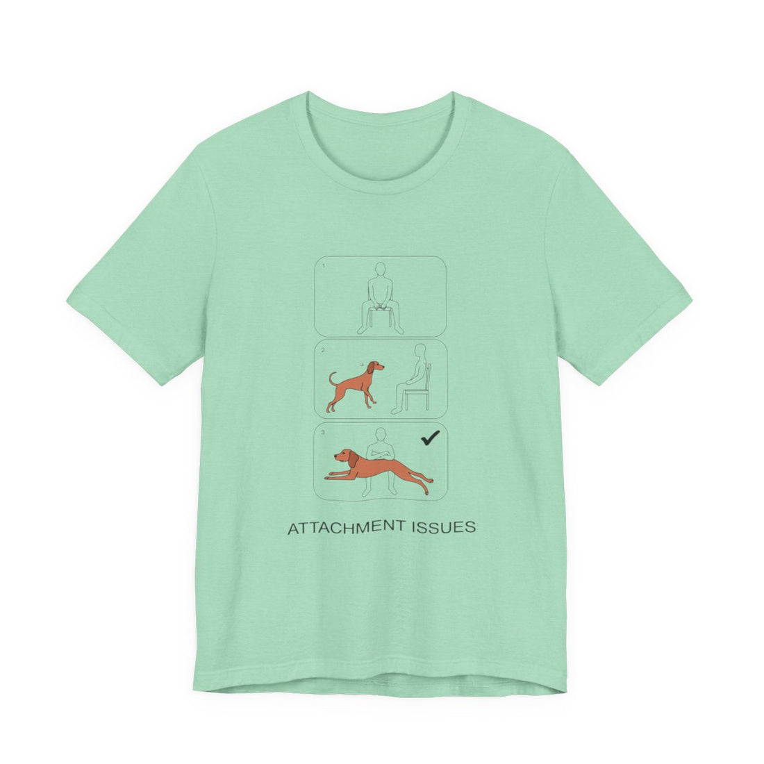 Heather Mint — Front | Vizsla 'Attachment Issues' Tee