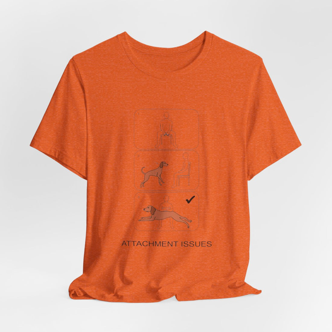 Heather Orange — Hanging | Vizsla 'Attachment Issues' Tee