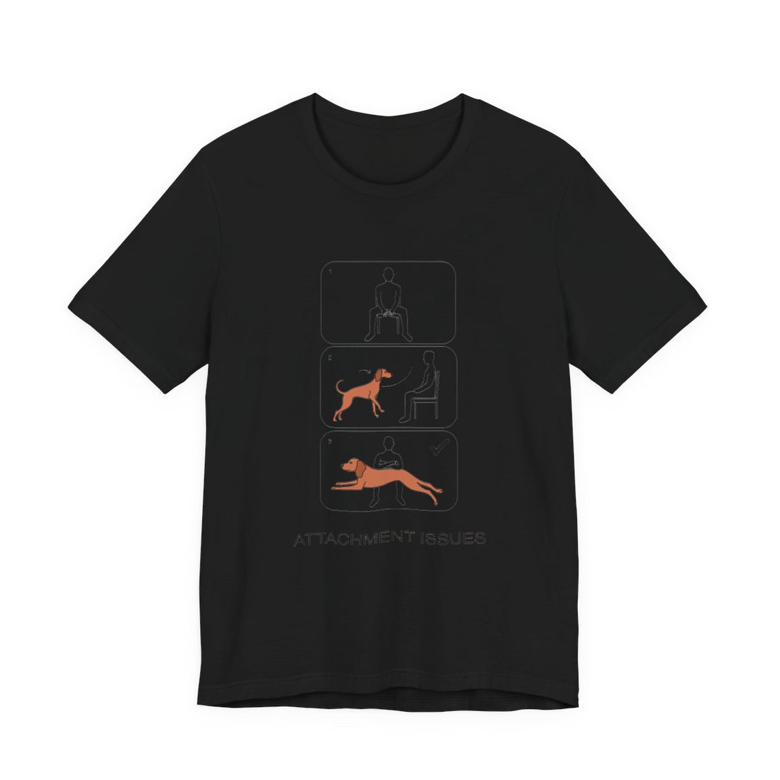Black — Front | Vizsla 'Attachment Issues' Tee