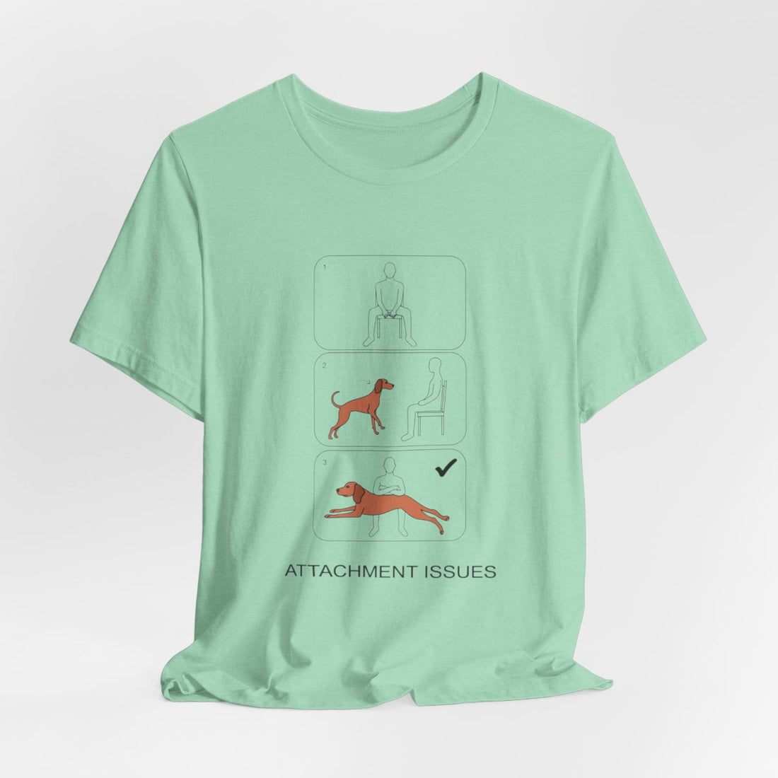 Heather Mint — Hanging | Vizsla 'Attachment Issues' Tee
