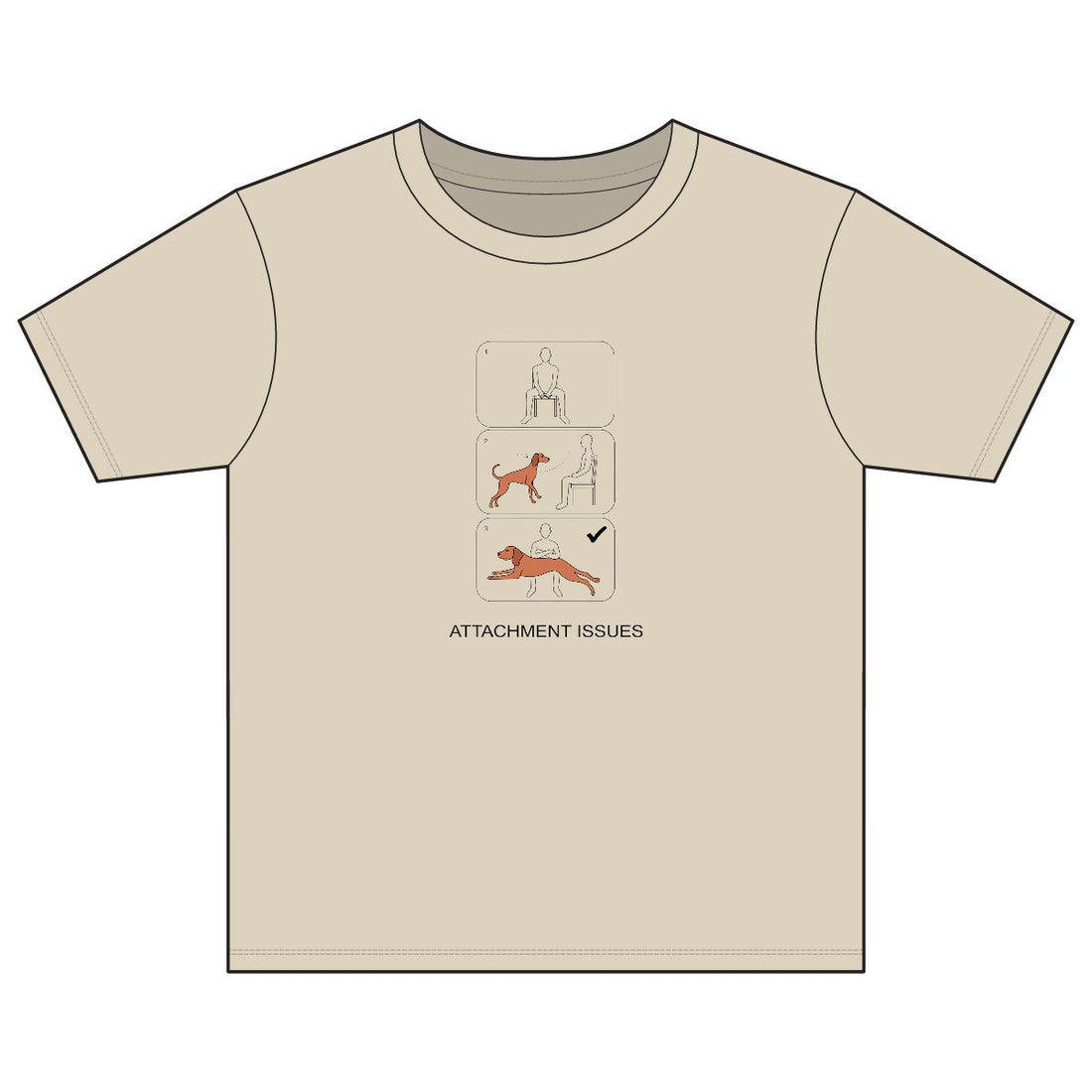 Sand — Front | Vizsla 'Attachment Issues' Youth Tee