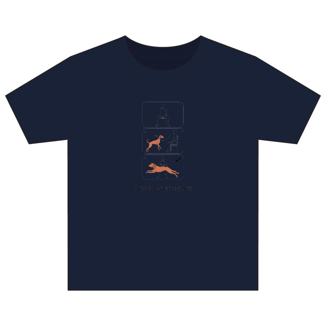 Navy — Front | Vizsla 'Attachment Issues' Youth Tee