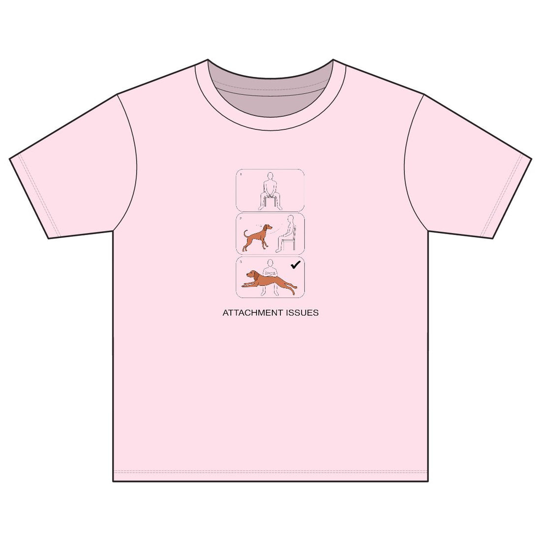 Light Pink — Front | Vizsla 'Attachment Issues' Youth Tee