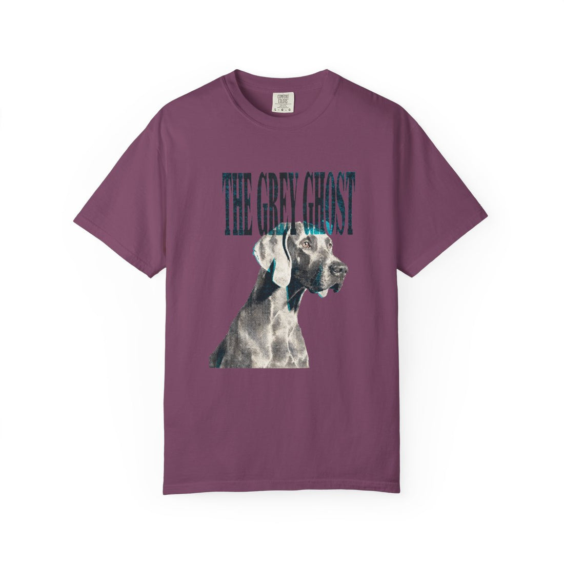 Berry — Front | Weimaraner 'The Grey Ghost' Garment-Dyed Tee
