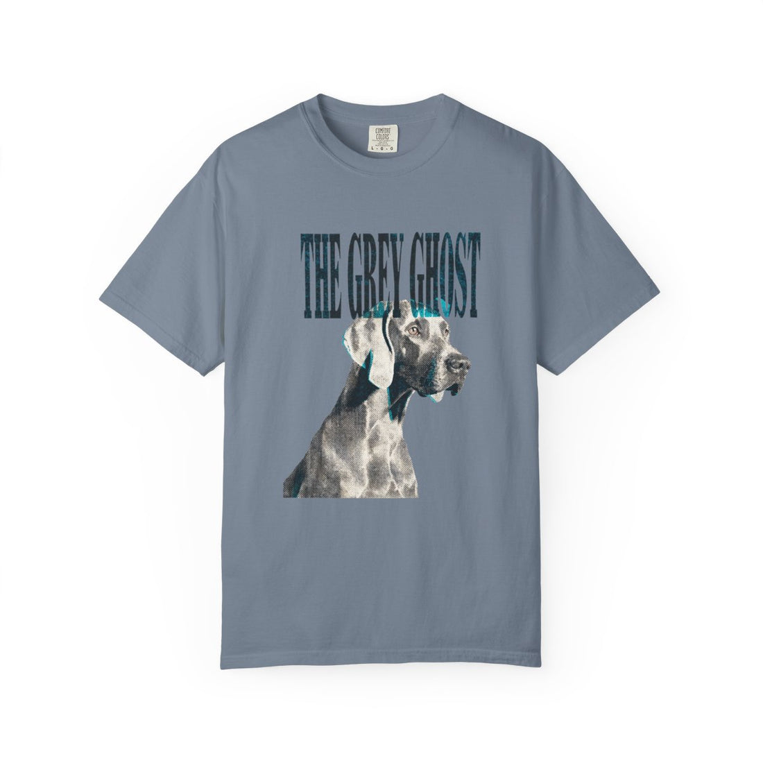 Blue Jean — Front | Weimaraner 'The Grey Ghost' Garment-Dyed Tee
