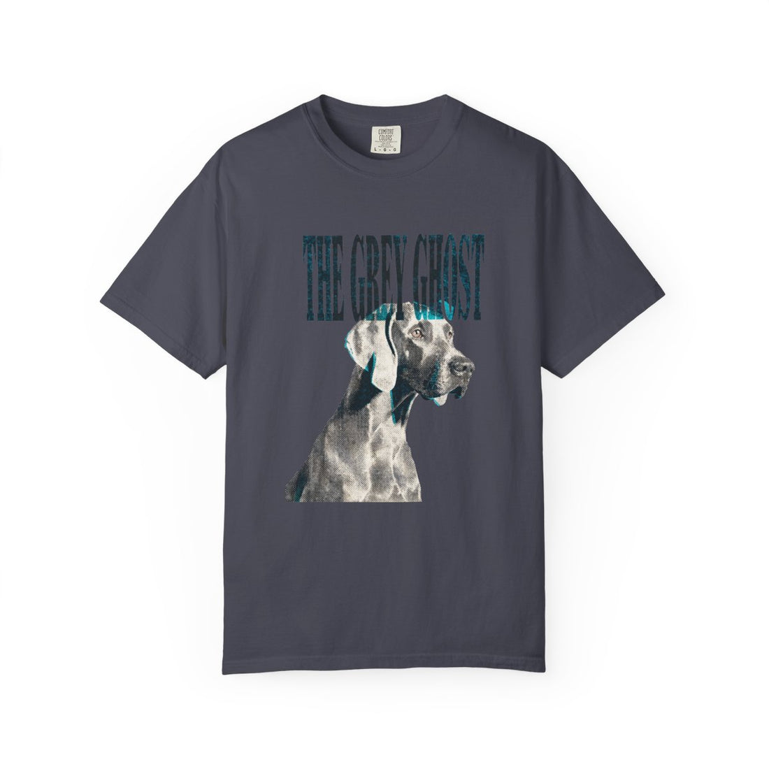 Navy — Front | Weimaraner 'The Grey Ghost' Garment-Dyed Tee