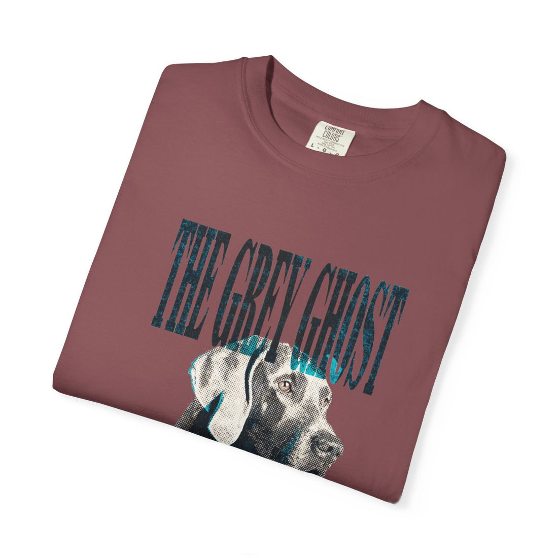 Brick — Folded | Weimaraner 'The Grey Ghost' Garment-Dyed Tee