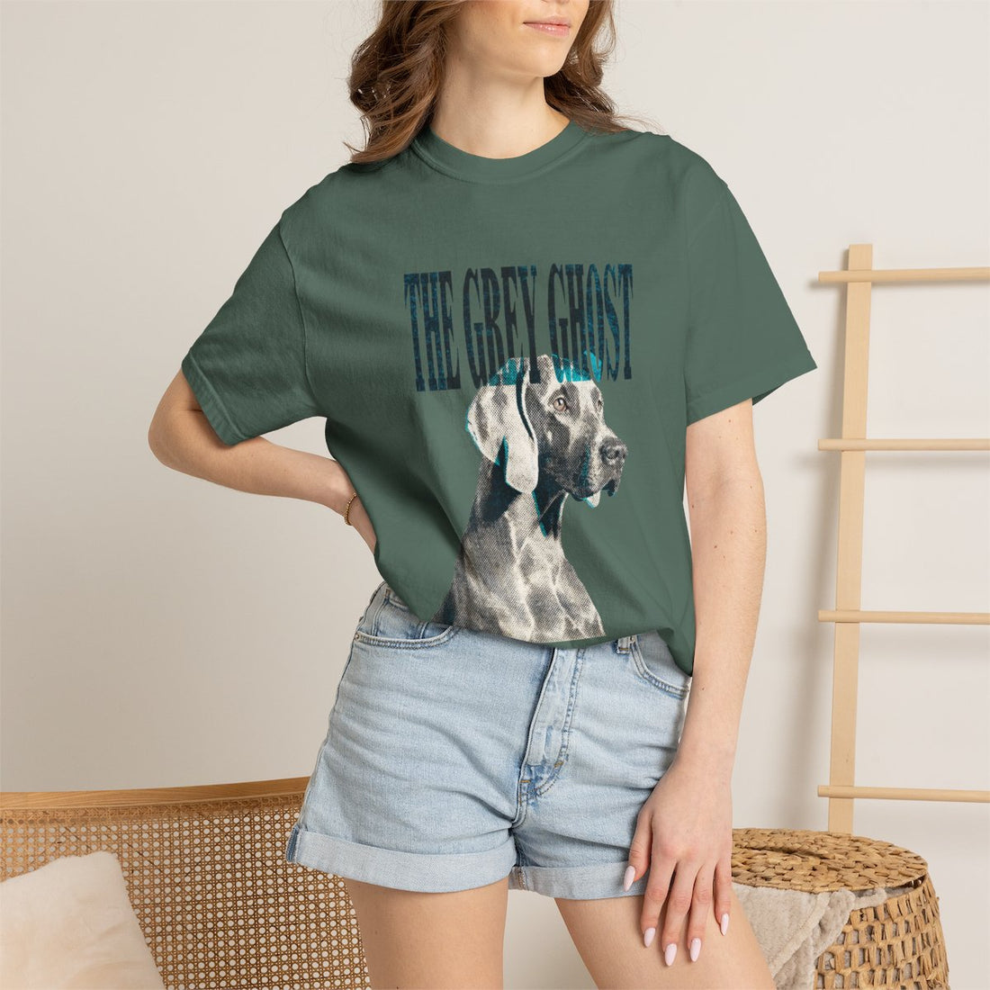 Blue Spruce — Lifestyle | Weimaraner 'The Grey Ghost' Garment-Dyed Tee