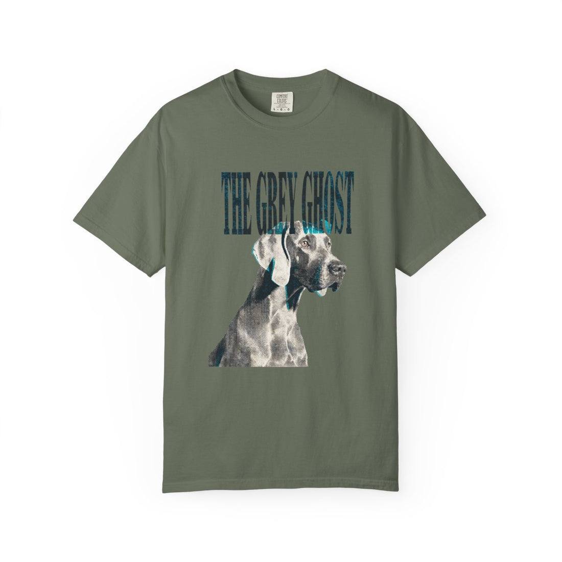 Moss — Front | Weimaraner 'The Grey Ghost' Garment-Dyed Tee