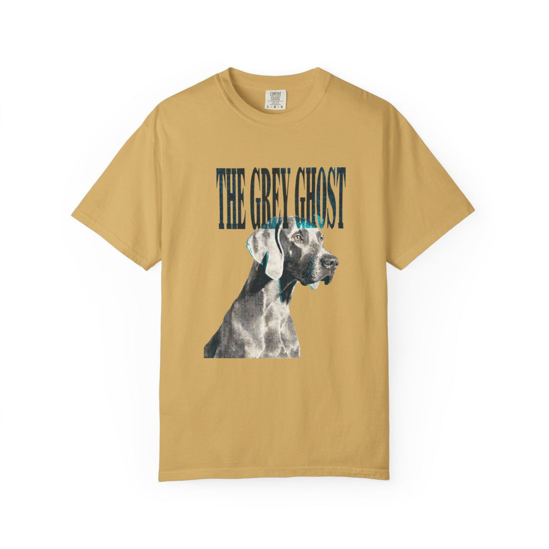Mustard — Front | Weimaraner 'The Grey Ghost' Garment-Dyed Tee