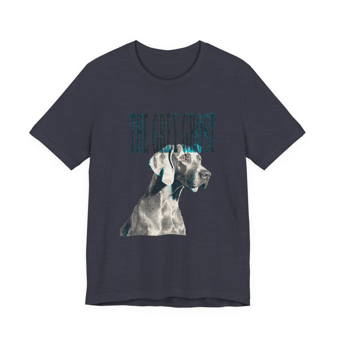 Heather Midnight Navy — Front | Weimaraner 'The Grey Ghost' Tee