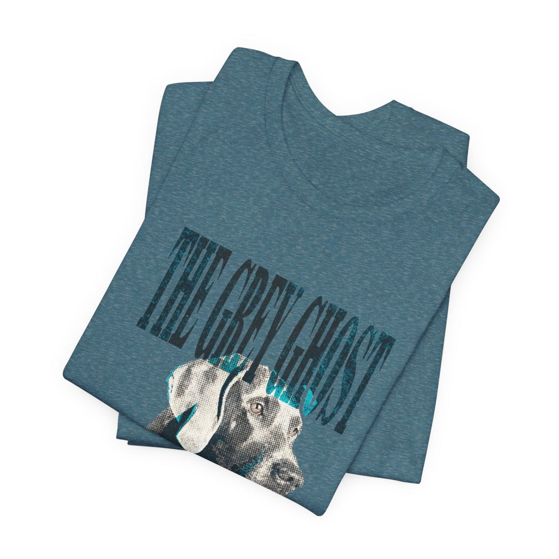 Heather Deep Teal — Folded | Weimaraner 'The Grey Ghost' Tee