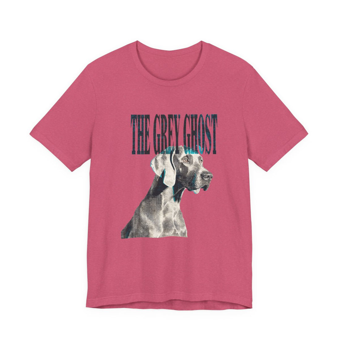 Heather Raspberry — Front | Weimaraner 'The Grey Ghost' Tee