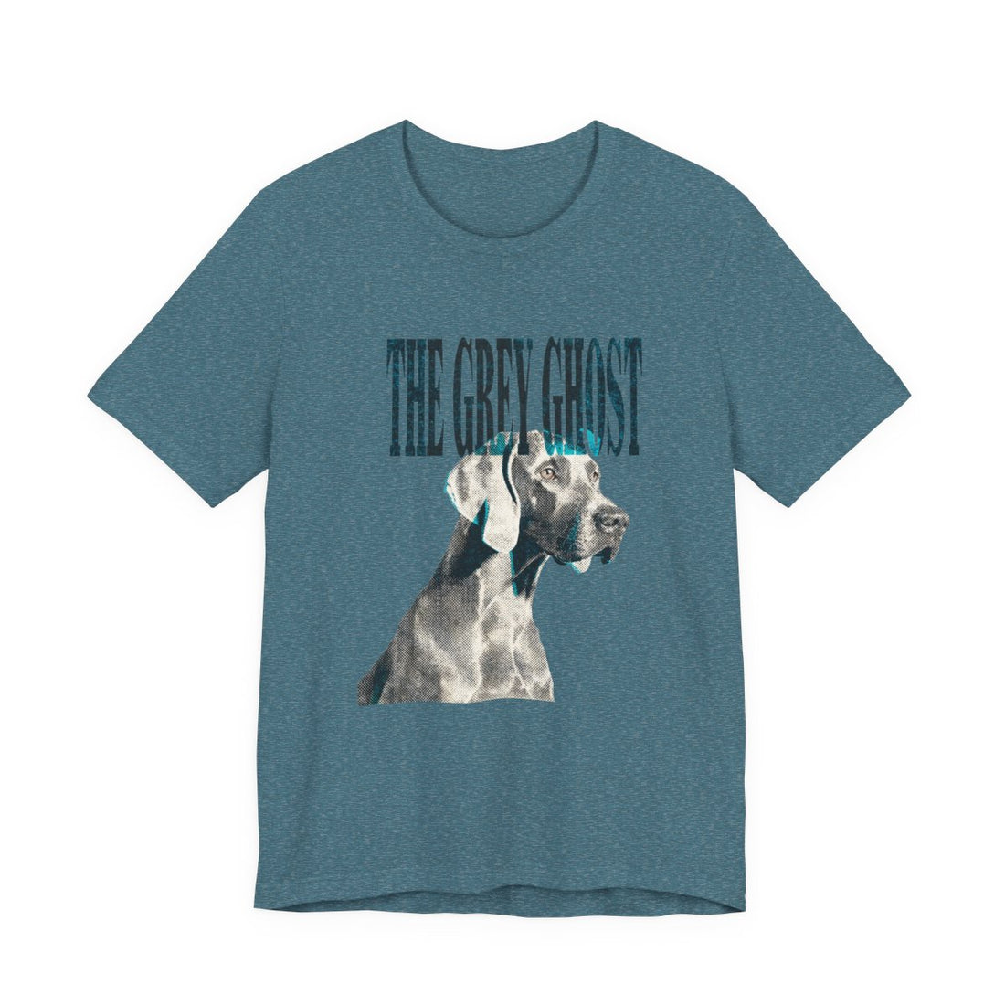 Heather Deep Teal — Front | Weimaraner 'The Grey Ghost' Tee